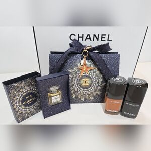 CHANEL Holiday 2025 No 5 EDP  Mini 1.5ML+187 SPIRITUELLE Nail Polish +Gel Coat